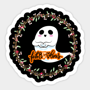 Fabolous Kawai Cute Ghost For Kids Design - Spooky Halloween Sticker